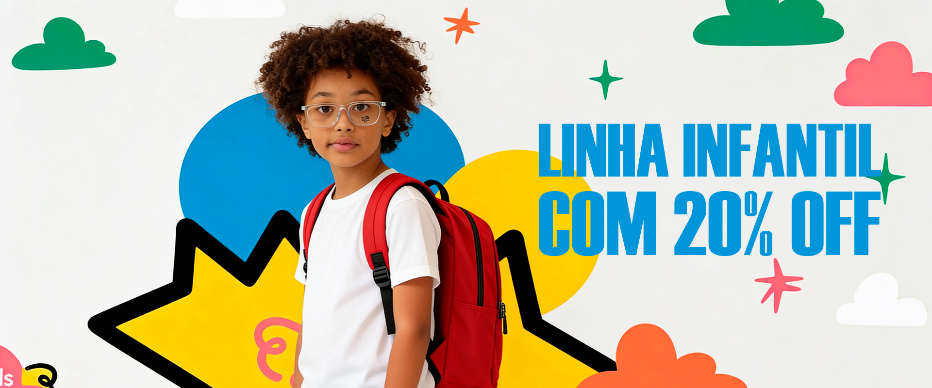 Linha infantil com 20% OFF